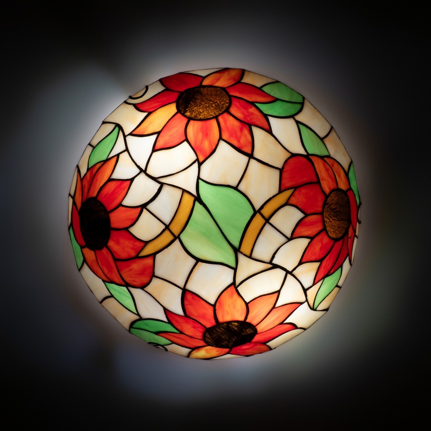 Brilagi - Tiffany-vitraažiga laelamp SUNFLOWER 2xE27/60W/230V Ø 40 cm