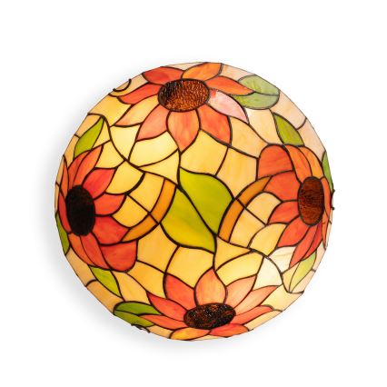 Brilagi - Tiffany-vitraažiga laelamp SUNFLOWER 2xE27/60W/230V Ø 40 cm