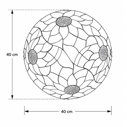 Brilagi - Tiffany-vitraažiga laelamp SUNFLOWER 2xE27/60W/230V Ø 40 cm
