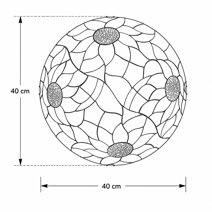 Brilagi - Tiffany-vitraažiga laelamp SUNFLOWER 2xE27/60W/230V Ø 40 cm