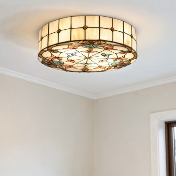 BRILAGI - Tiffany vitraažiga laevalgusti MIRABELLA 2xE27/60W/230V läbimõõt 40 cm