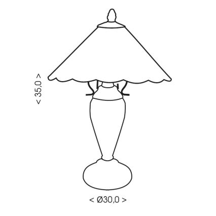 Brilagi - Tiffany-vitraažiga laualamp FOLIA 1xE27/60W/230V + 1xE14/40W