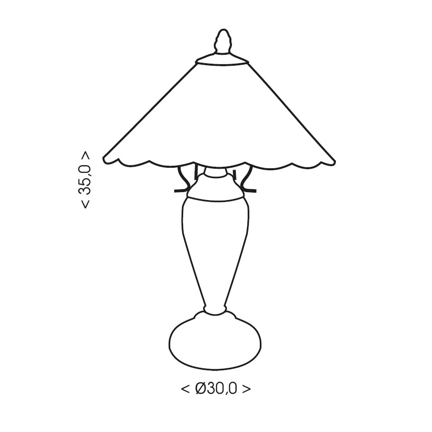Brilagi - Tiffany-vitraažiga laualamp FOLIA 1xE27/60W/230V + 1xE14/40W