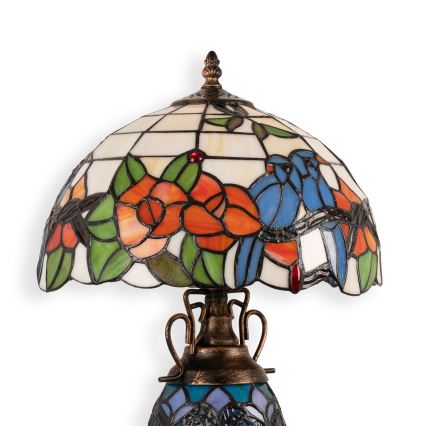 Brilagi - Tiffany vitraažiga laualamp JUNGLE 1xE27/60W/230V + 1xE14/40W