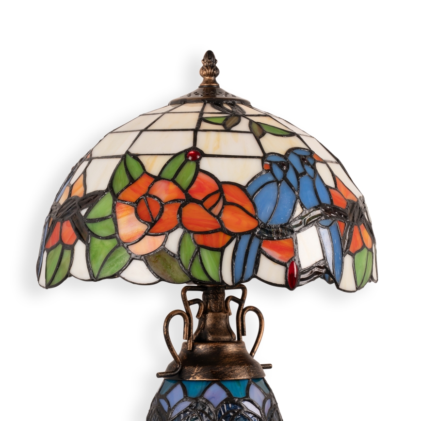 Brilagi - Tiffany vitraažiga laualamp JUNGLE 1xE27/60W/230V + 1xE14/40W