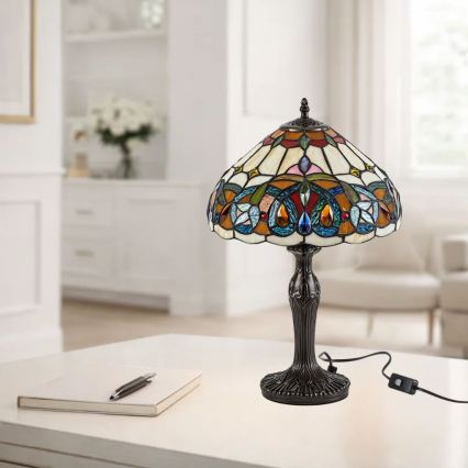 Brilagi - Tiffany-vitraažiga laualamp LUISA 1xE27/40W/230V