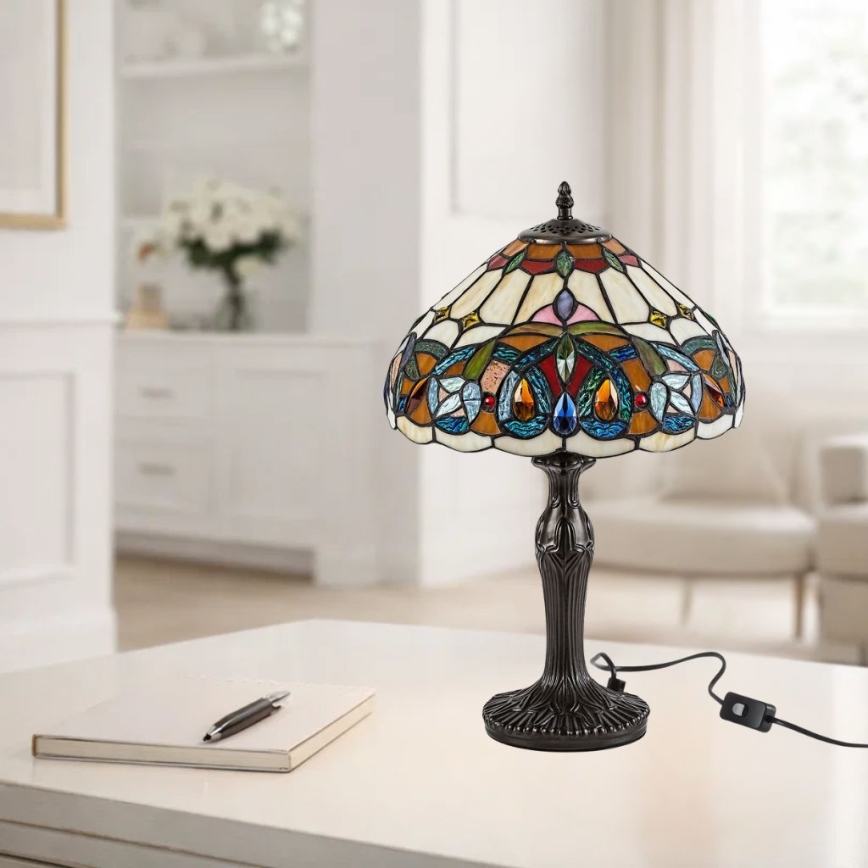 Brilagi - Tiffany-vitraažiga laualamp LUISA 1xE27/40W/230V