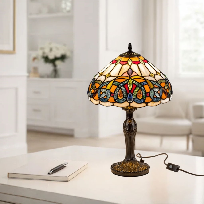 Brilagi - Tiffany-vitraažiga laualamp LUISA 1xE27/40W/230V