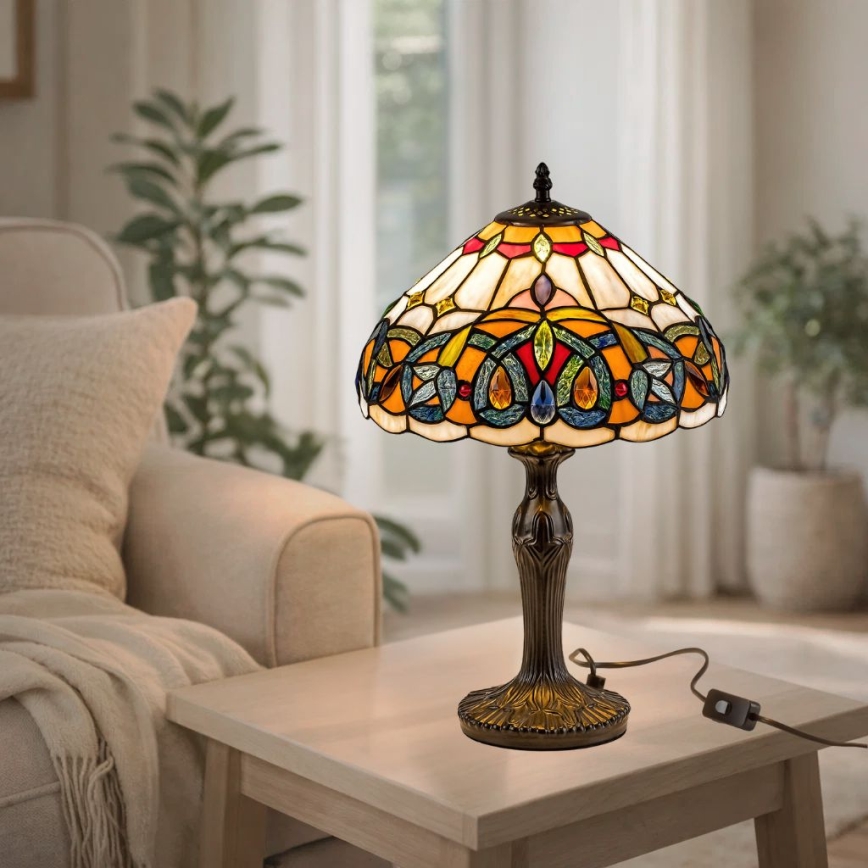Brilagi - Tiffany-vitraažiga laualamp LUISA 1xE27/40W/230V