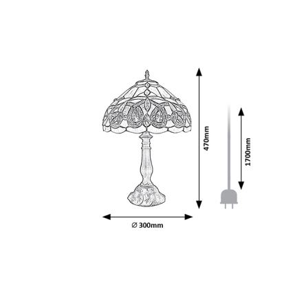 Brilagi - Tiffany-vitraažiga laualamp LUISA 1xE27/40W/230V