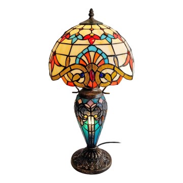 Brilagi - Tiffany-vitraažiga laualamp MIRABELLA 1xE27/60W/230V + 1xE14/40W