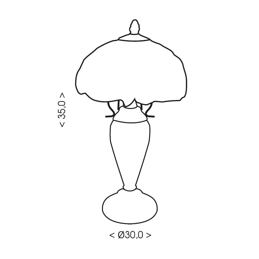Brilagi - Tiffany-vitraažiga laualamp MIRABELLA 1xE27/60W/230V + 1xE14/40W