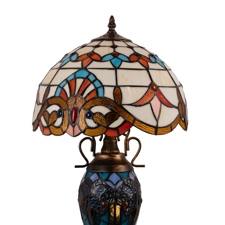 Brilagi - Tiffany-vitraažiga laualamp MIRABELLA 1xE27/60W/230V + 1xE14/40W