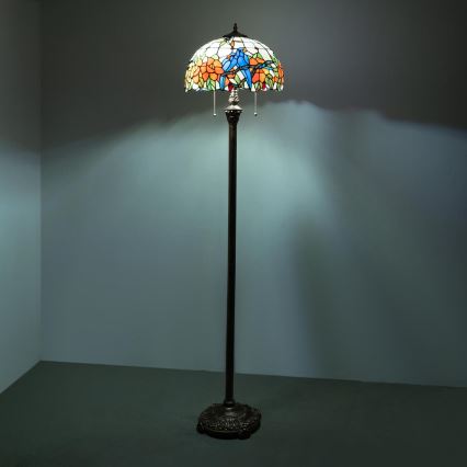 Brilagi - Tiffany-vitraažiga põrandalamp JUNGLE 2xE27/60W/230V