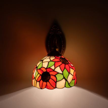 BRILAGI - Tiffany-vitraažiga seinavalgusti SUNFLOWER 1xE14/40W/230V
