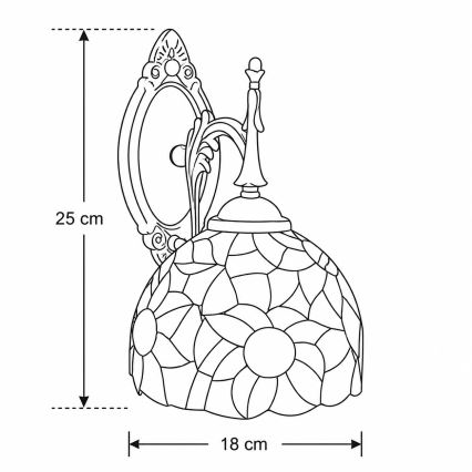BRILAGI - Tiffany-vitraažiga seinavalgusti SUNFLOWER 1xE14/40W/230V