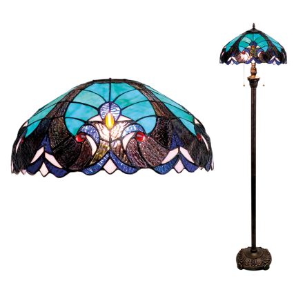 BRILAGI - Tiffany vitraažiline põrandalamp CORAL 2xE27/60W/230V