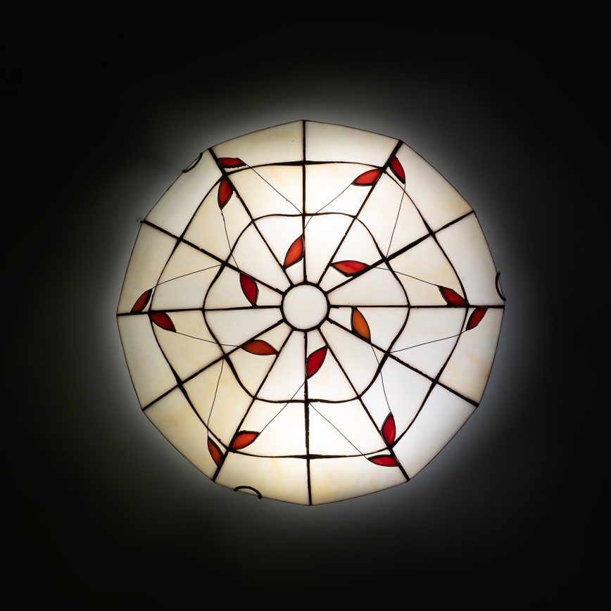 Brilagi - Tiffany vitraažist laelamp FOLIA 2xE27/60W/230V läbimõõt 40 cm