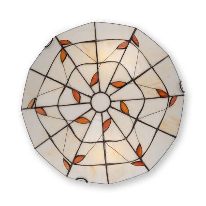 Brilagi - Tiffany vitraažist laelamp FOLIA 2xE27/60W/230V läbimõõt 40 cm