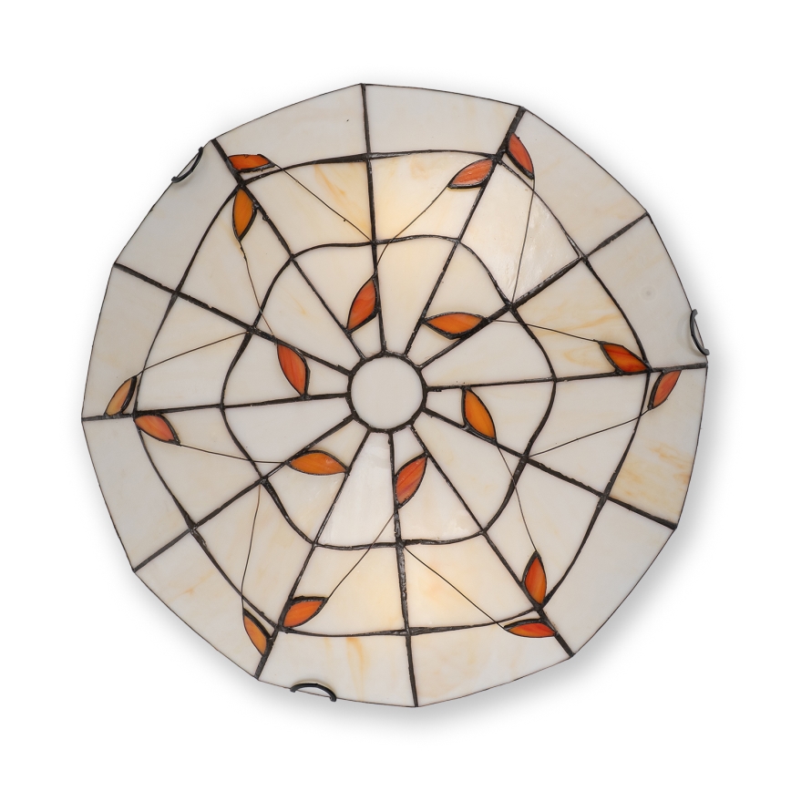 Brilagi - Tiffany vitraažist laelamp FOLIA 2xE27/60W/230V läbimõõt 40 cm