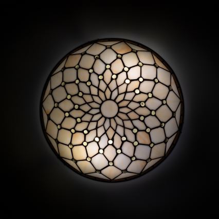 Brilagi - Tiffany vitraažist laelamp IVORY 2xE27/60W/230V, läbimõõt 40 cm