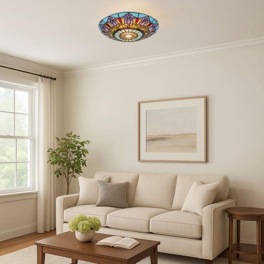 Brilagi - Tiffany-vitraažist laelamp LORAS 2xE27/60W/230V