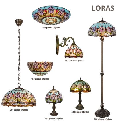 Brilagi - Tiffany-vitraažist laelamp LORAS 2xE27/60W/230V