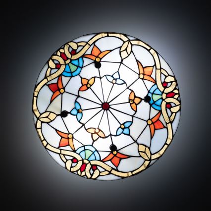 Brilagi - Tiffany-vitraažist laelamp MIRABELLA 3xE27/60W/230V, läbimõõt 40 cm