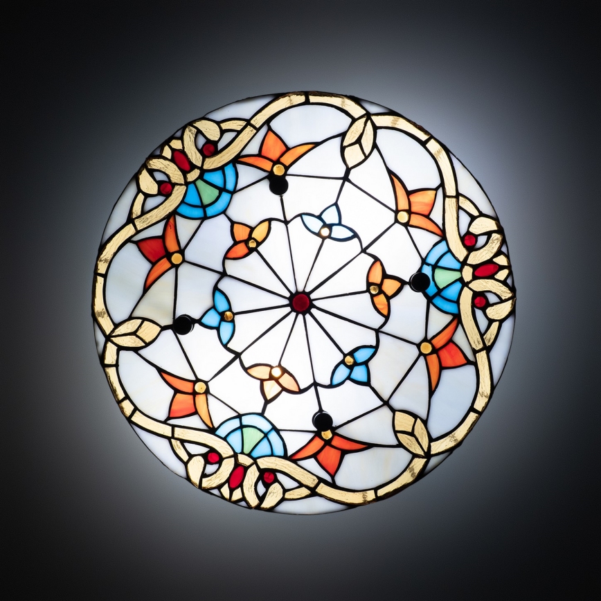 Brilagi - Tiffany-vitraažist laelamp MIRABELLA 3xE27/60W/230V, läbimõõt 40 cm