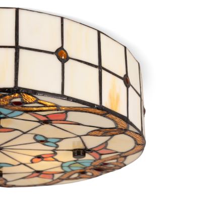 Brilagi - Tiffany-vitraažist laelamp MIRABELLA 3xE27/60W/230V, läbimõõt 40 cm
