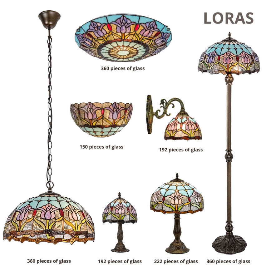Brilagi - Tiffany vitraažist laualamp LORAS 1xE27/40W/230V