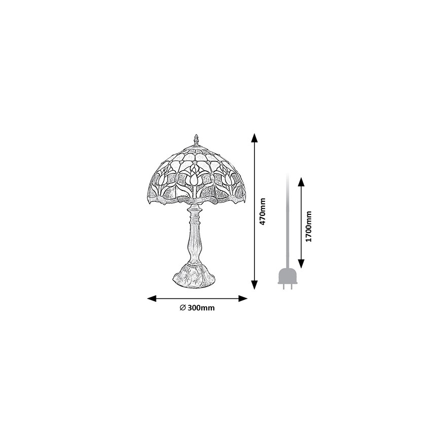 Brilagi - Tiffany vitraažist laualamp LORAS 1xE27/40W/230V