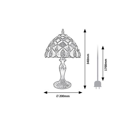 Brilagi - Tiffany vitraažist laualamp MARGARET 1xE14/40W/230V