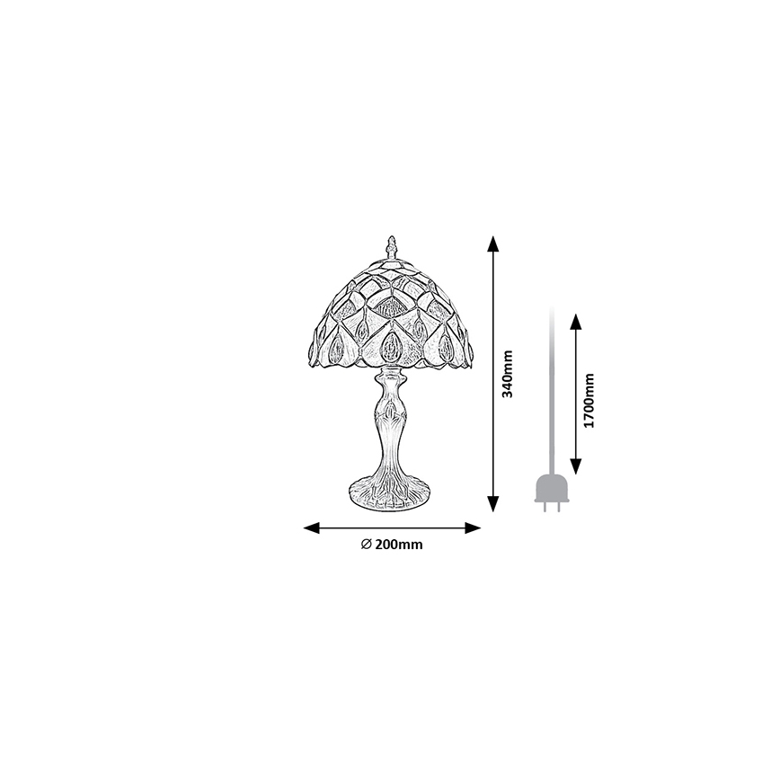 Brilagi - Tiffany vitraažist laualamp MARGARET 1xE14/40W/230V
