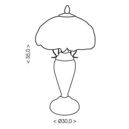 Brilagi - Tiffany-vitraažist laualamp MIRABELLA 1xE27/60W/230V + 1xE14/40W