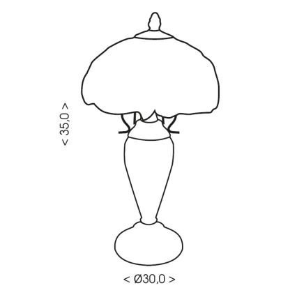 Brilagi - Tiffany-vitraažist laualamp SIENNA 1xE27/60W/230V + 1xE14/40W