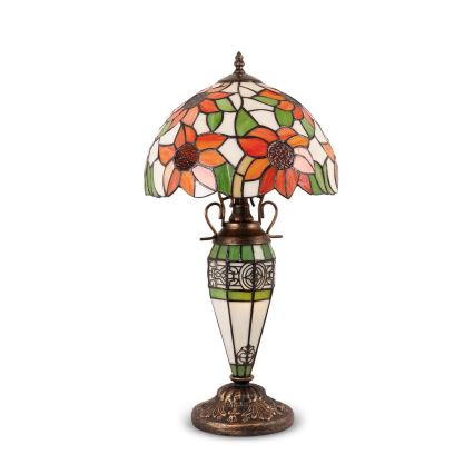 Brilagi - Tiffany vitraažist laualamp SUNFLOWER 1xE27/60W/230V + 1xE14/40W