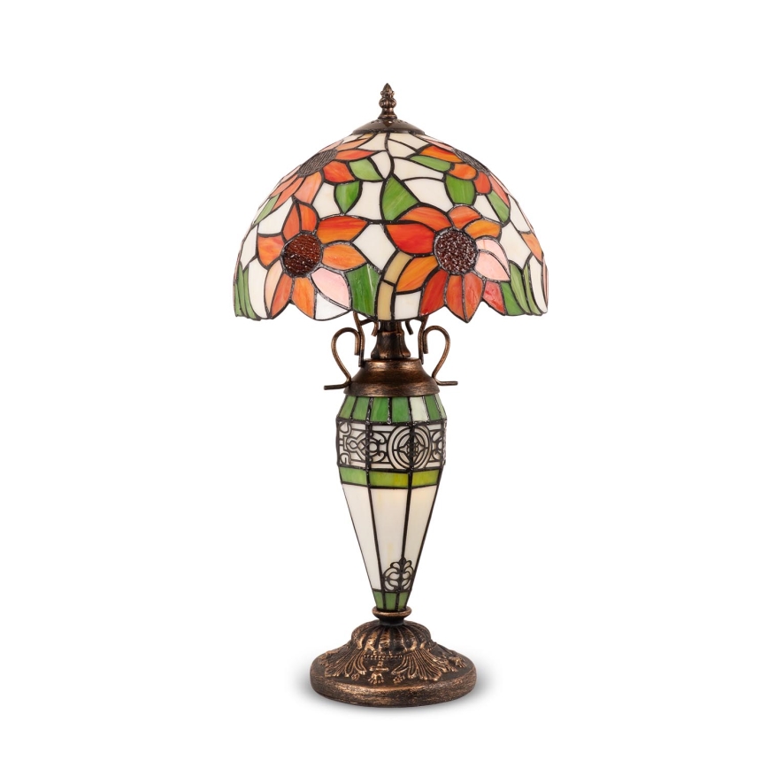 Brilagi - Tiffany vitraažist laualamp SUNFLOWER 1xE27/60W/230V + 1xE14/40W