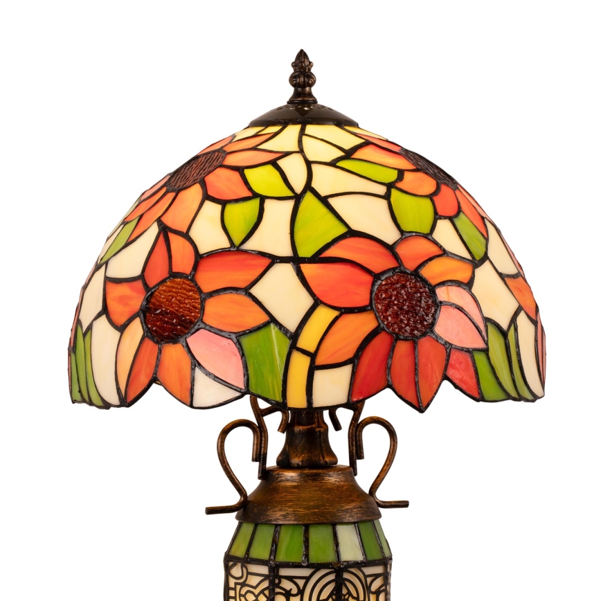 Brilagi - Tiffany vitraažist laualamp SUNFLOWER 1xE27/60W/230V + 1xE14/40W