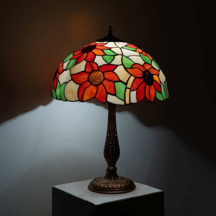 Brilagi - Tiffany vitraažist laualamp SUNFLOWER 2xE27/60W/230V