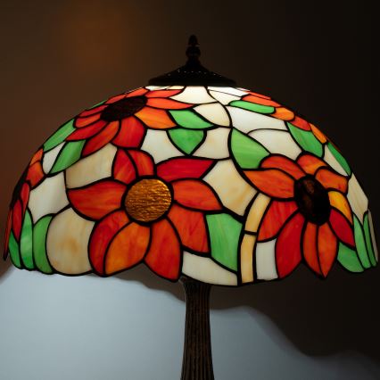 Brilagi - Tiffany vitraažist laualamp SUNFLOWER 2xE27/60W/230V