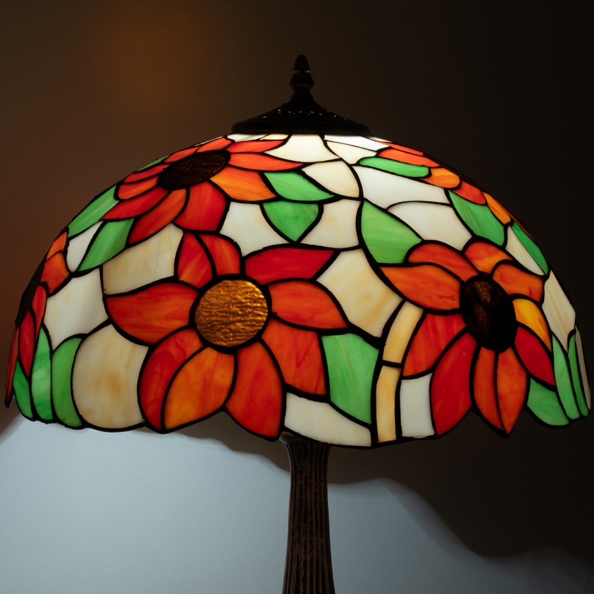 Brilagi - Tiffany vitraažist laualamp SUNFLOWER 2xE27/60W/230V