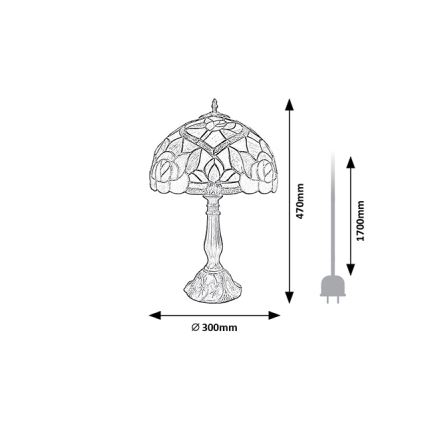 Brilagi - Tiffany-vitraažist lauavalgusti GARLAN 1xE27/40W/230V
