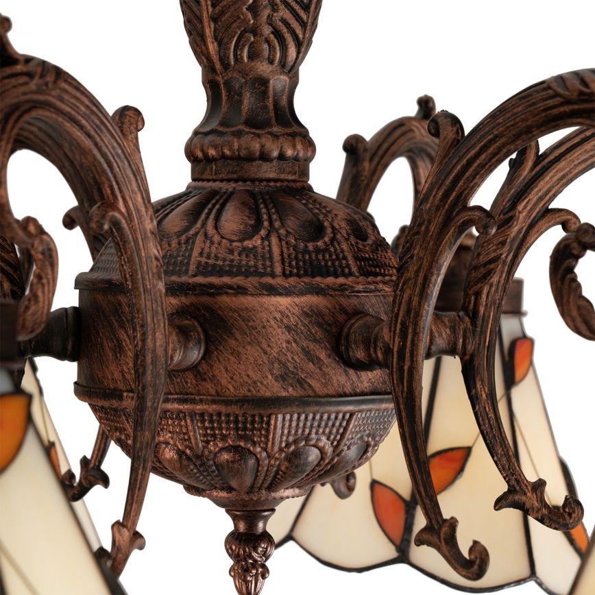Brilagi - Tiffany vitraažist pinnale kinnitatav lühter FOLIA 6xE27/60W/230V pr. 60 cm