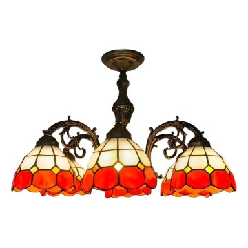 Brilagi - Tiffany-vitraažist pinnapealne laelamp SIENNA 6xE27/60W/230V läbimõõt 60 cm