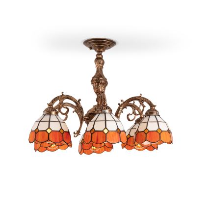 Brilagi - Tiffany-vitraažist pinnapealne laelamp SIENNA 6xE27/60W/230V läbimõõt 60 cm
