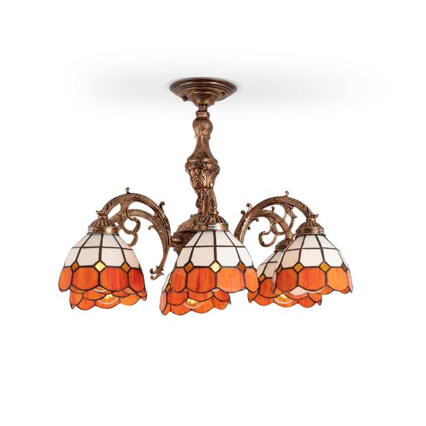 Brilagi - Tiffany-vitraažist pinnapealne laelamp SIENNA 6xE27/60W/230V läbimõõt 60 cm