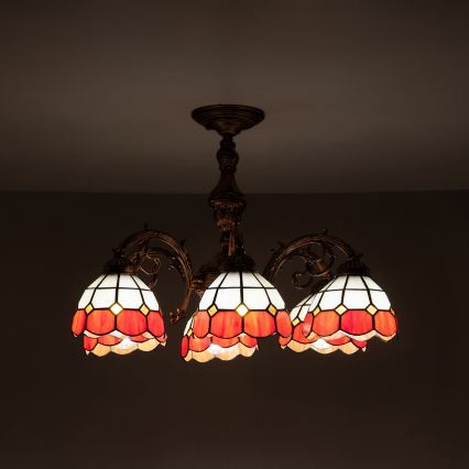Brilagi - Tiffany-vitraažist pinnapealne laelamp SIENNA 6xE27/60W/230V läbimõõt 60 cm