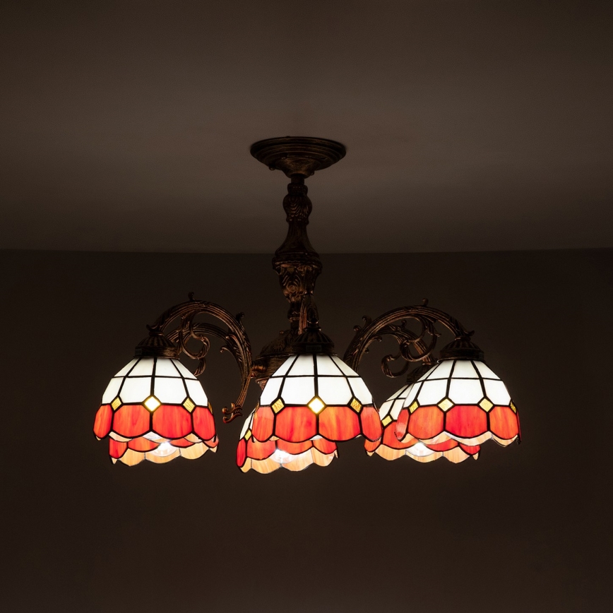 Brilagi - Tiffany-vitraažist pinnapealne laelamp SIENNA 6xE27/60W/230V läbimõõt 60 cm