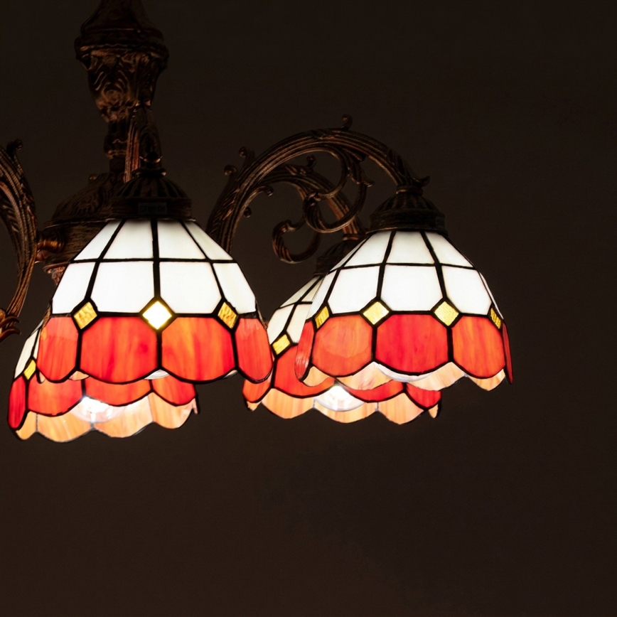 Brilagi - Tiffany-vitraažist pinnapealne laelamp SIENNA 6xE27/60W/230V läbimõõt 60 cm